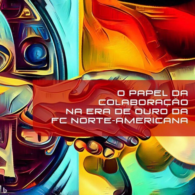 Ilustração do artigo com mãos em cores neon e iridescentes, futuristas, se apertando, contra fundo tecnológico.